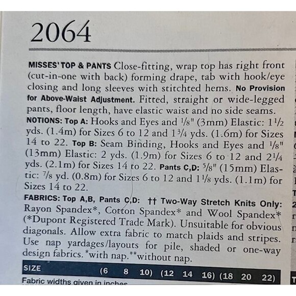 Vogue American Designer #2064 Donna Karan Ladies Top & Pants 18-20-22 New Uncut - Picture 5 of 5